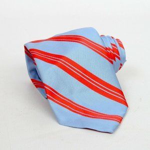 Peter Elliot Blue Red Hobnail Stripe Silk Mens Necktie Tie Ties Handmade Italy